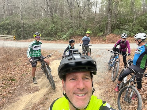 A Group of us riding at Dupont State Forest. 